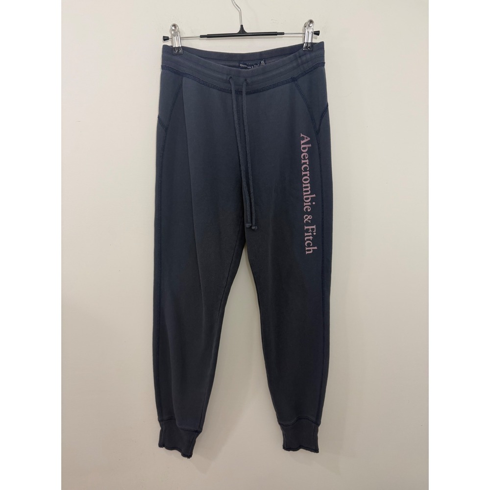 Abercrombie & Fitch Womens Navy Blue Logo Fleece Jogger Sweatpants XS
